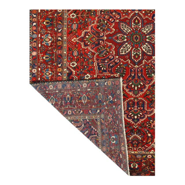 Traditional Persian Semi Antique Bakhtiari Hand-Knotted 11' X 14'1'' For Sale - Image 3 of 10