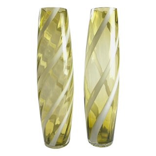 Hand-Blown Glass Floor Vases, Italy, 1960s, Set of 2 For Sale