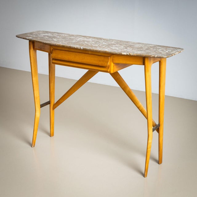 1950s Wall Console with Marble Top, Italy For Sale - Image 11 of 12