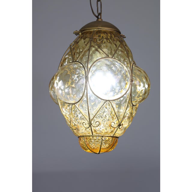 1970s Amazing Amber Vintage Venetian Lantern, Seguso Murano Glass, 1960s For Sale - Image 5 of 13