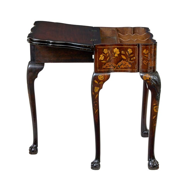 Antique Dutch Walnut Marquetry Games Table, 1800 For Sale - Image 11 of 15