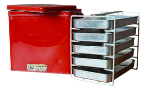Vintage Scandinavian Lunch Box with Red Handle, Denmark, 1950s