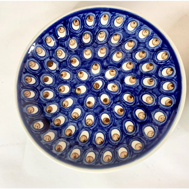 1980s 1980s Vintage Boho Chic Boleslawiec Polish Pottery Salad Plates, Original Peacock - Set of 6 For Sale - Image 5 of 9