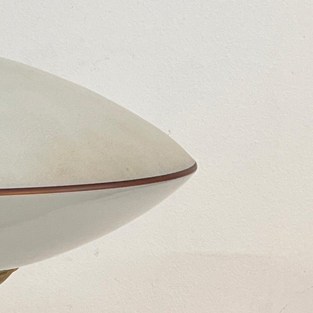 1950s Mid-Century Modern Italian Floor Lamp in Brass and Opaline Glass, 1950s For Sale - Image 5 of 9