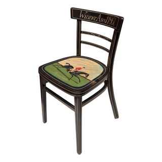 Vintage Folk Art Horse Race Ascot Winner Chair - 1861 Thormanby For Sale