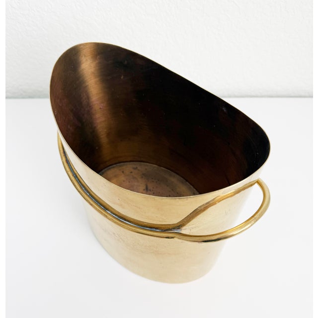 Hollywood Regency Italian Brass Bottle Chiller Ice Bucket, 1970s For Sale - Image 3 of 10