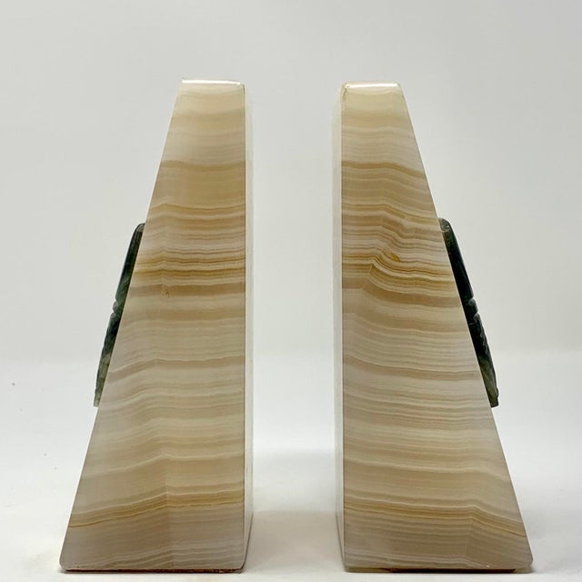 Vintage Onyx Bookends With Aztec Medallion a Pair Chairish