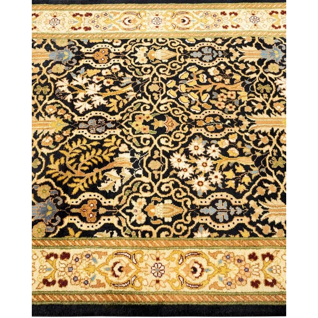 Solo Rugs Mogul, One-of-a-Kind Hand-Knotted Area Rug in Black, 2' 6" x 10' 5" For Sale - Image 4 of 8