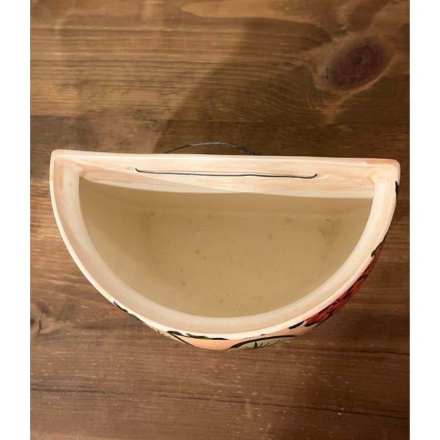 Signed One-of-a-Kind Patricia Galding Paquin Lady Face Wall Planter 1998 Hand-Painted Ceramic Folk Art For Sale - Image 9 of 9