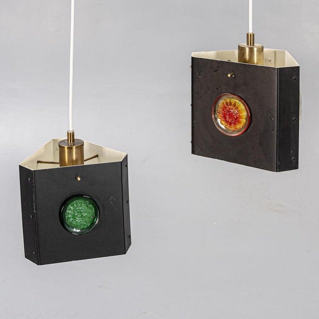 Triangular Suspensions by Hans Bergström, Sweden, 1950s, Set of 2 For Sale - Image 6 of 8