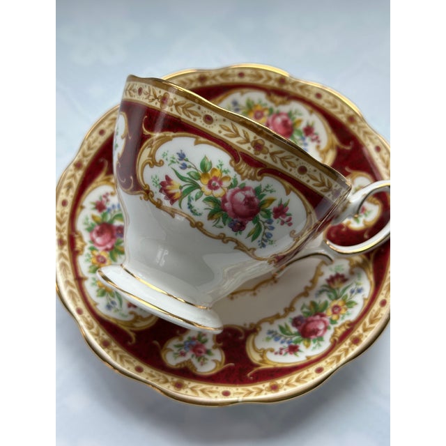 Ceramic 1940s Victorian Tea Cup by Royal Albert, Lady Hamilton English Bone China Cup & Saucer For Sale - Image 7 of 7