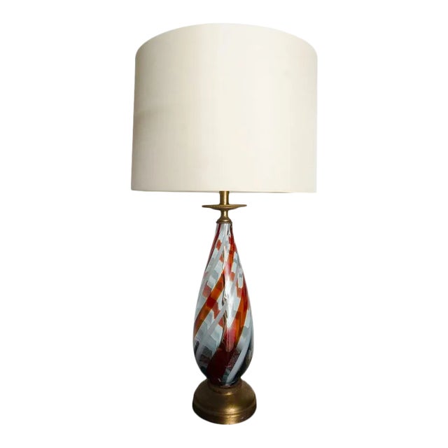 1960s Mid-Century Modern Glass Lamp, Italy For Sale