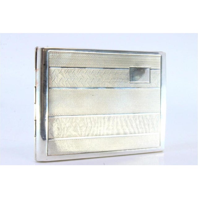 Guilloche Silver Cigarette Case For Sale - Image 6 of 7