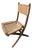 Vintage Hans Wegner Style MCM Folding Rope Chair Danish Modern For Sale