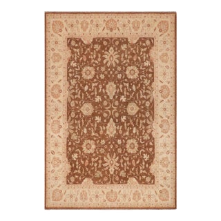 Bohemien Ziegler Brown Beige Hand-Knotted Wool Rug - 9'4'' X 11'10'' For Sale