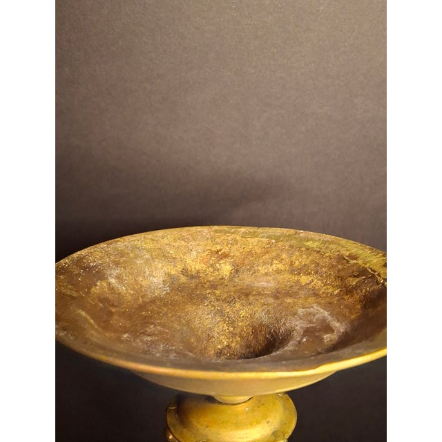 Rare 19thC Antique Polish Brass Menorah Large 22.7" 7 Branch Synagogue Knops For Sale - Image 16 of 18