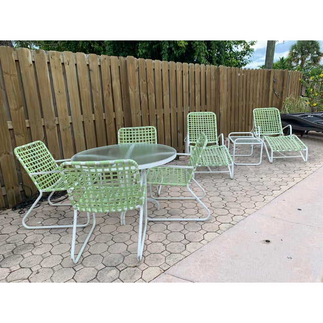 Brown Jordan Tamiami Sage Green Patio Furniture Set 8 Pieces