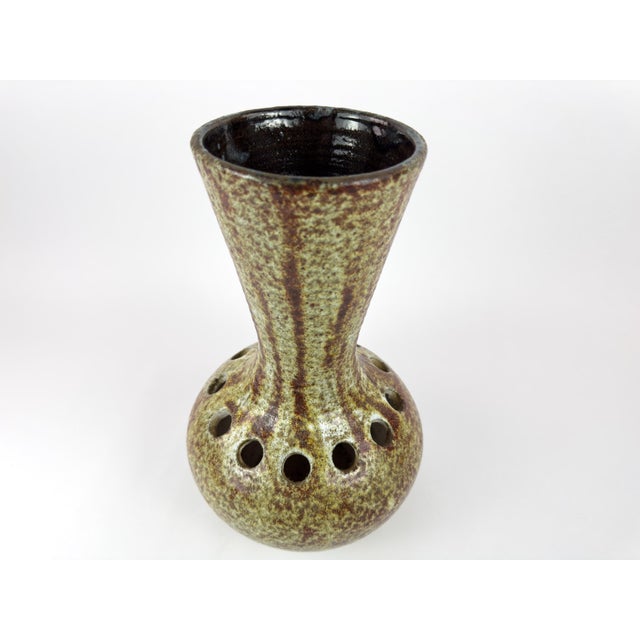 Mid-Century Modern Large Accolay Ceramic Flower Frog Vase (Pique Fleurs), France, c.1960s For Sale - Image 3 of 12
