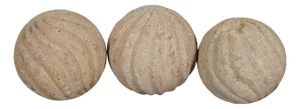 Vintage Carved Swirled Ribbed Stone Accent Balls Spheres Orbs- Set of 3