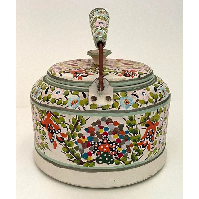 1930s Depression Era Hand Painted Decorative Tea Pot For Sale - Image 4 of 10