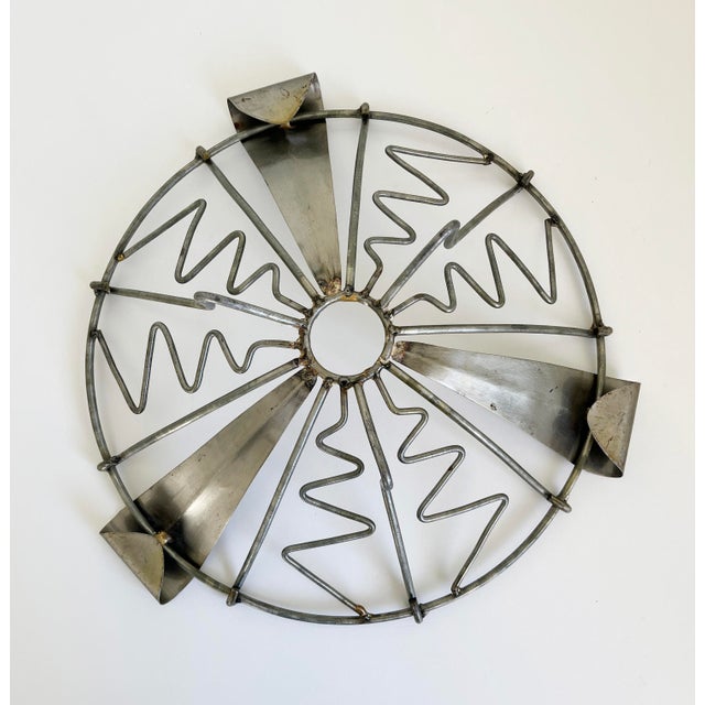 Metal French Folk Art Metal Basket Bowl, Late 20th Century For Sale - Image 7 of 7