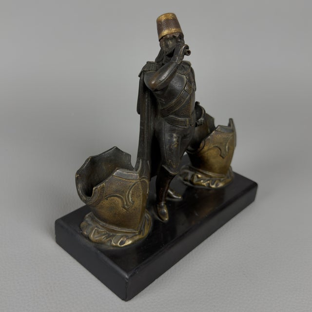 Up for sale is an elegant desk pen holder sculpture, a French-style object dating back to the early 1900s. The piece is...