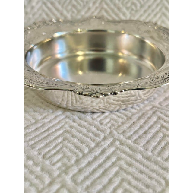 Vintage Gorham “Chantilly” Silver Plate Wine Coaster With Cork Liner For Sale In New Orleans - Image 6 of 8