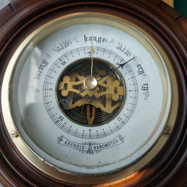 French Late 19th Century Antique French Skeleton Dial Aneroid Barometer - Lg Hallmark For Sale - Image 3 of 7