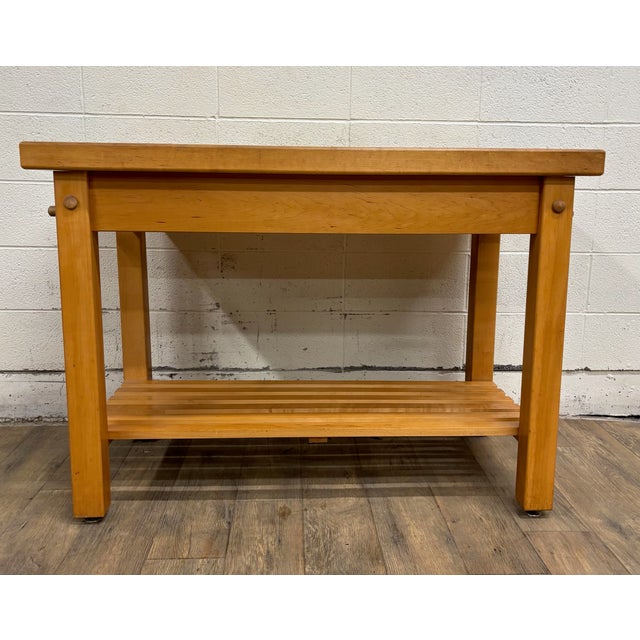 Le Gourmand Kitchen Island Butcher Block Table With Storage For Sale - Image 15 of 15