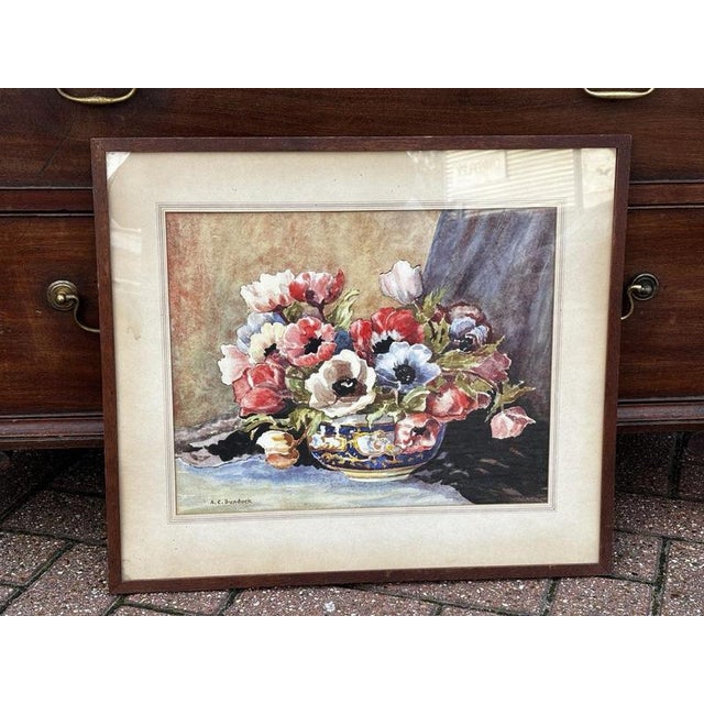 Framed Still Life Watercolour, Signed A.C.Bundock & Dated 1955 Sizes: 50.5 cms x 44.5 cms We ship worldwide in an...