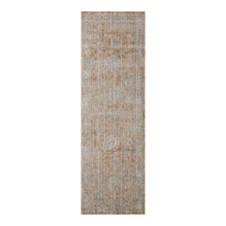 Jean Stoffer x Loloi Katherine Terracotta / Smoke 2'-7" x 12'-0" Runner Rug For Sale