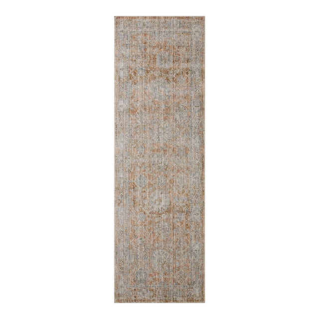 Jean Stoffer x Loloi Katherine Terracotta / Smoke 2'-7" x 12'-0" Runner Rug For Sale