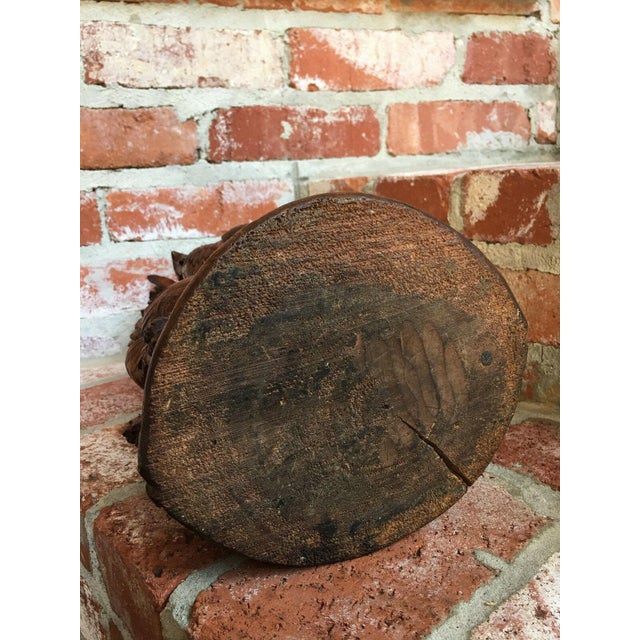 French Provincial Pair 19th Century Antique Black Forest Bird Chicken Epergne Vases Carved Wood Candlestick For Sale - Image 3 of 13