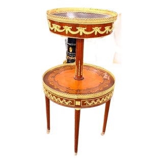 Vintage Two-Tier Mahogany Dessert Trolley on Casters For Sale