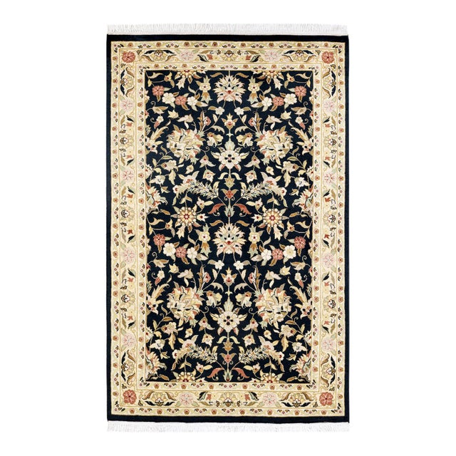 Black Mogul, One-of-a-Kind Hand-Knotted Area Rug in Black, 3' 2" x 5' 4" For Sale - Image 8 of 8
