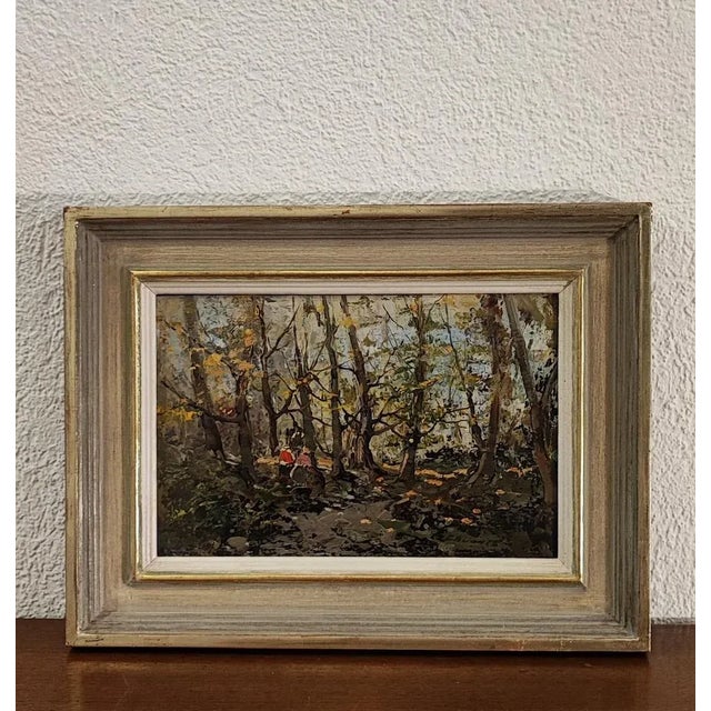 Ezelino Briante, Nel bosco, Oil on Cardboard, Framed For Sale - Image 12 of 12