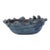 Organic Modern Decorative Bowl by Ank Studios in Textured Blue Ceramic For Sale