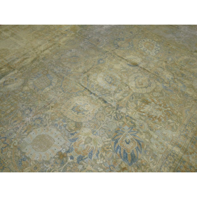 Antique Zabihi Collection Persian Tabriz Worn Room Size Rug - 10'3" x 13'2" For Sale - Image 12 of 12