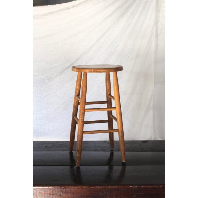 Vintage Handmade Farmhouse Stool For Sale - Image 10 of 11