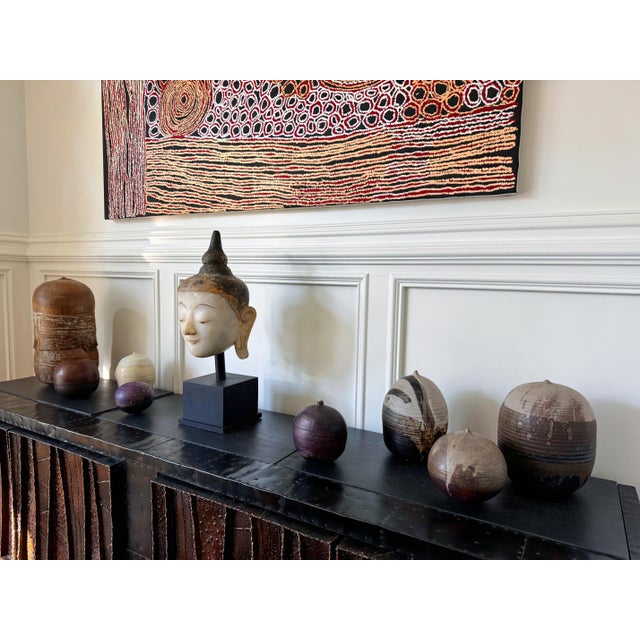 Ceramic Moon Pot with Salt Firing and Rattle by Toshiko Takaezu For Sale - Image 16 of 18