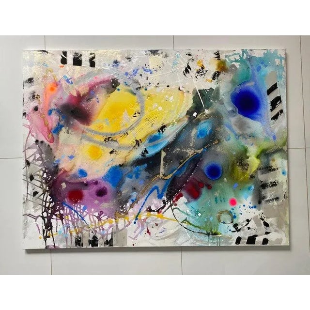 Contemporary Abstract Painting on Canvas by Tyler Murphy Offered for sale is a colorful contemporary abstract painting on...