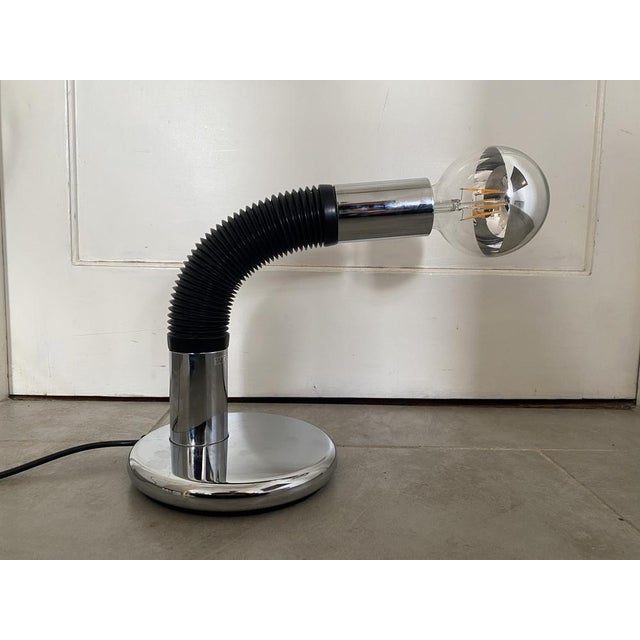 Vintage Italian Table Lamp in Chrome by Bellini for Targetti, 1970 For Sale - Image 13 of 18