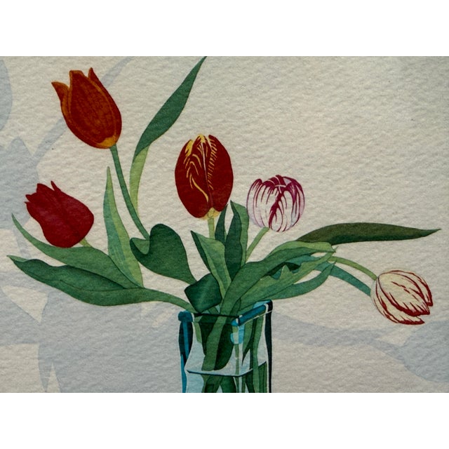 Sally Baker Red Tulips in Vase I/P Artwork, Signed For Sale In San Francisco - Image 6 of 12