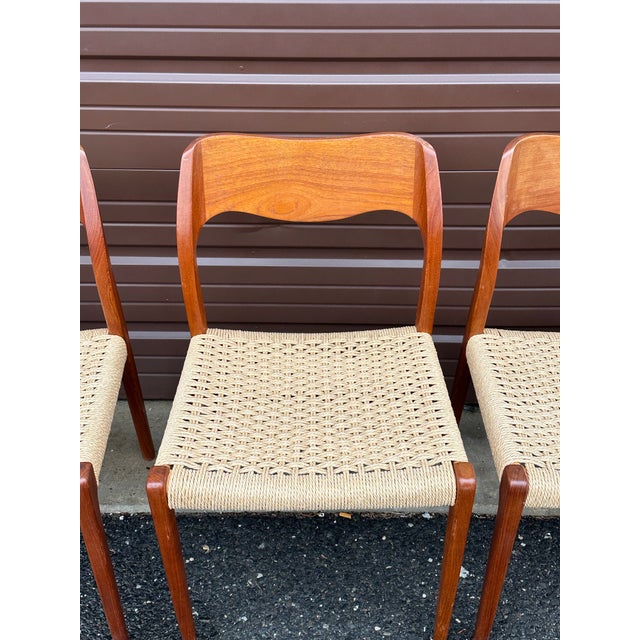 Niels Otto Møller Teak Model 71 Dining Chairs for j.l. Møller, 1960s- Set of Four For Sale - Image 9 of 12