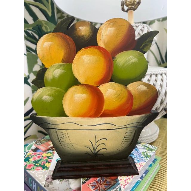 Vintage Seymour Mann still life silhouettes. Two unique pieces that are hand painted on pressed board. One depicts oranges...