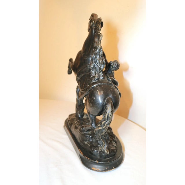 Black 1930s Large Black Patinated Horse & Trainer Equestrian Metal Statue Sculpture For Sale - Image 8 of 12