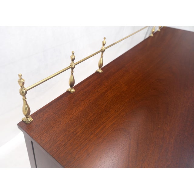 Kindel Brass Gallery Top 3 Drawers 1 Door Mahogany Federal Style Sideboard MINT