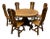 Belgian Brutalist Oak Dining Table and Chairs, 1970s, Set of 7 For Sale