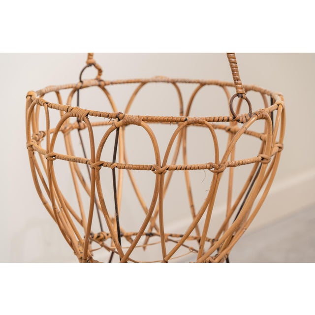 Black Italian Iron and Bamboo Baskets, 1950s, Set of 2 For Sale - Image 8 of 11