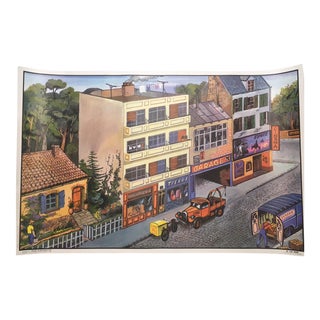 Vintage French School La Rue/La Cuisine Two-Sided Poster For Sale